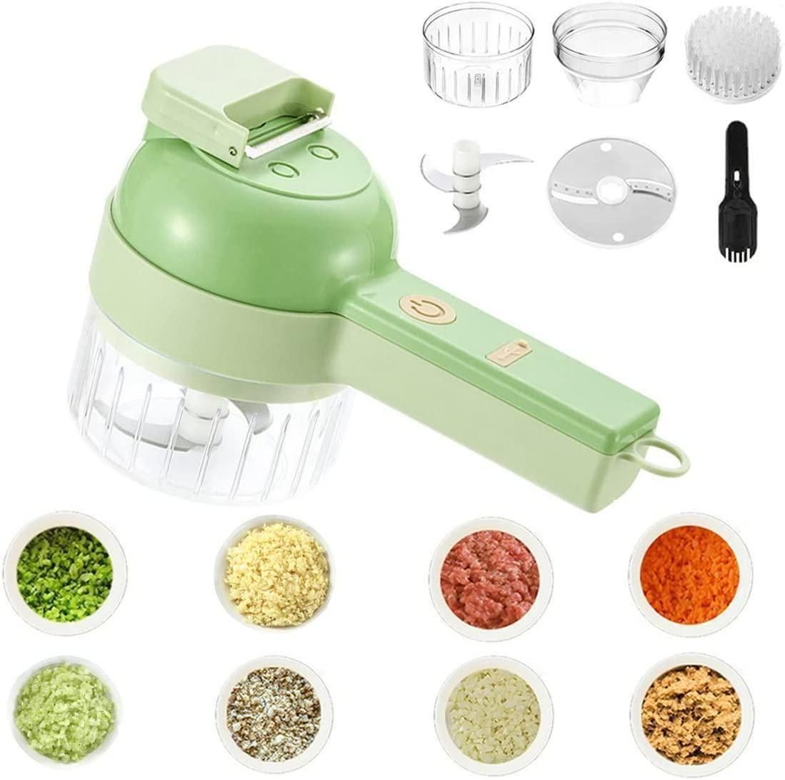 4-in-1 Portable Electric Vegetable Cutter & Mincer Set