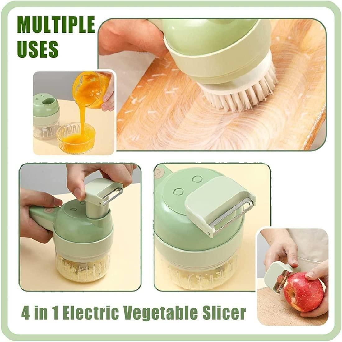 4-in-1 Portable Electric Vegetable Cutter & Mincer Set