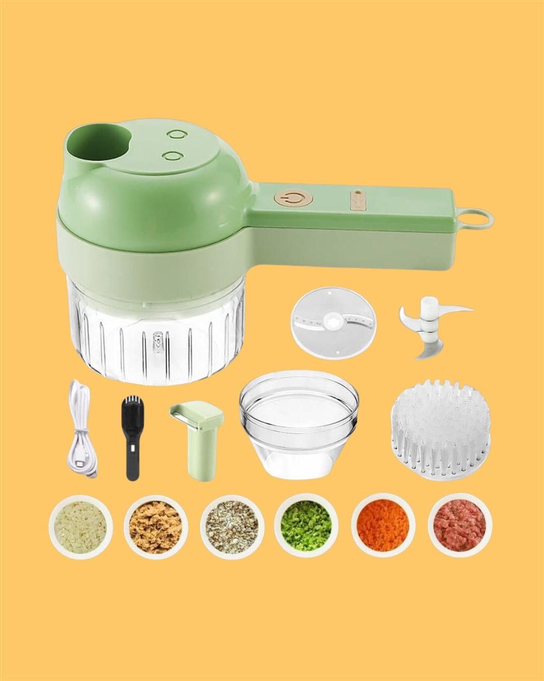 4-in-1 Portable Electric Vegetable Cutter & Mincer Set